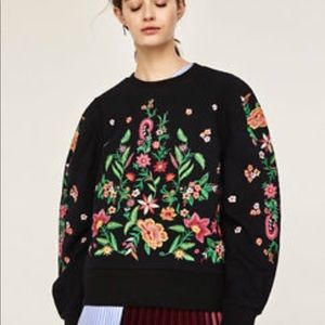 Zara Woman embroidered sweatshirt w crazy detail